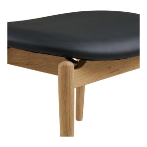Olvera Fodskammel, egetræ/PU, natur/sort, HN1200 - Billede 4