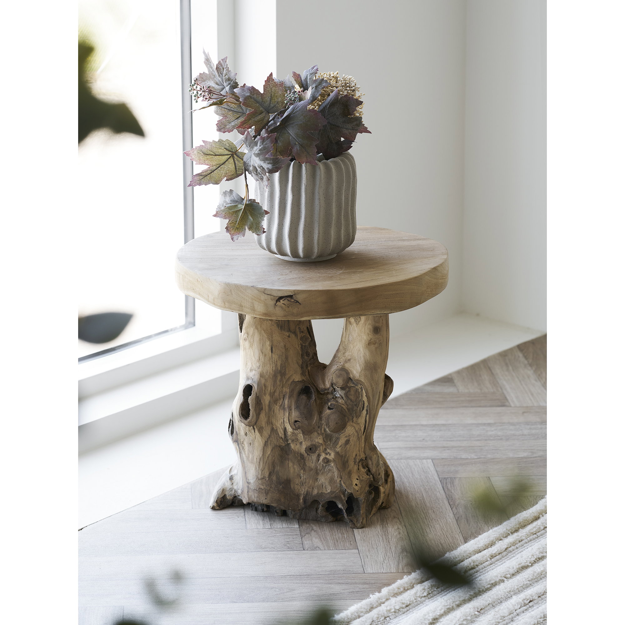 Palena Hjørnebord, teak, natur, ø40x45 cm - Billede 6