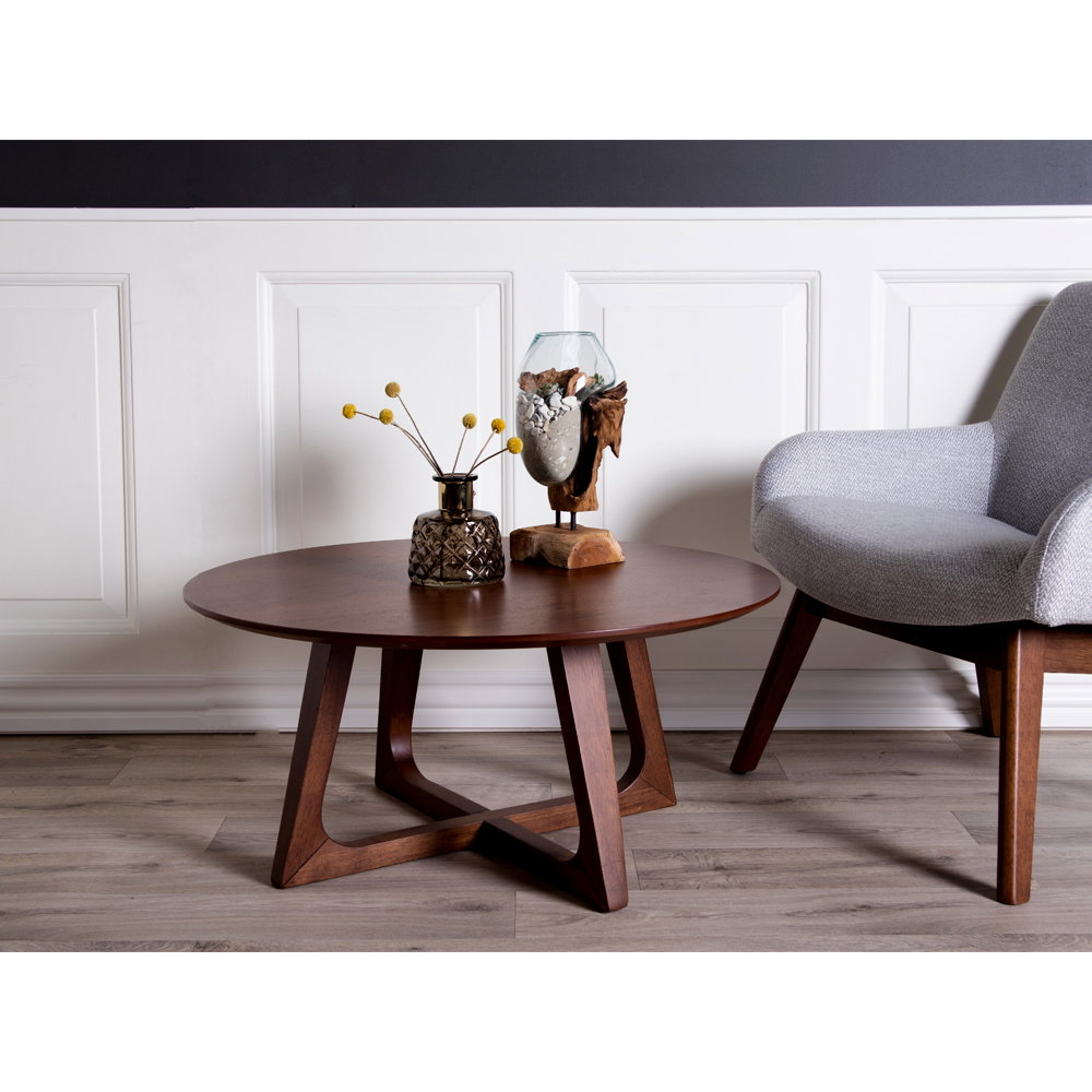 Hellerup Sofabord, valnød finer, ø75x36 cm - Billede 5
