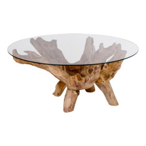 Alternative view of Amazonas Sofabord, glas, natur ben, ø110x50 cm