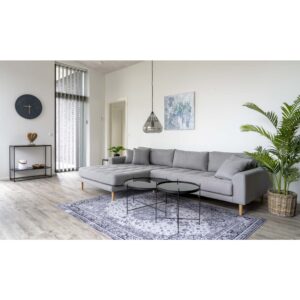 Venezia Sofabord, sort stål med glas Ø70xh40cm - Billede 6