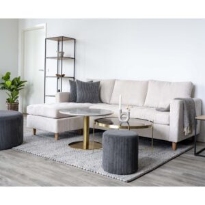 Venezia Sofabord, messing farvet stål med glas Ø70xh40cm - Billede 6