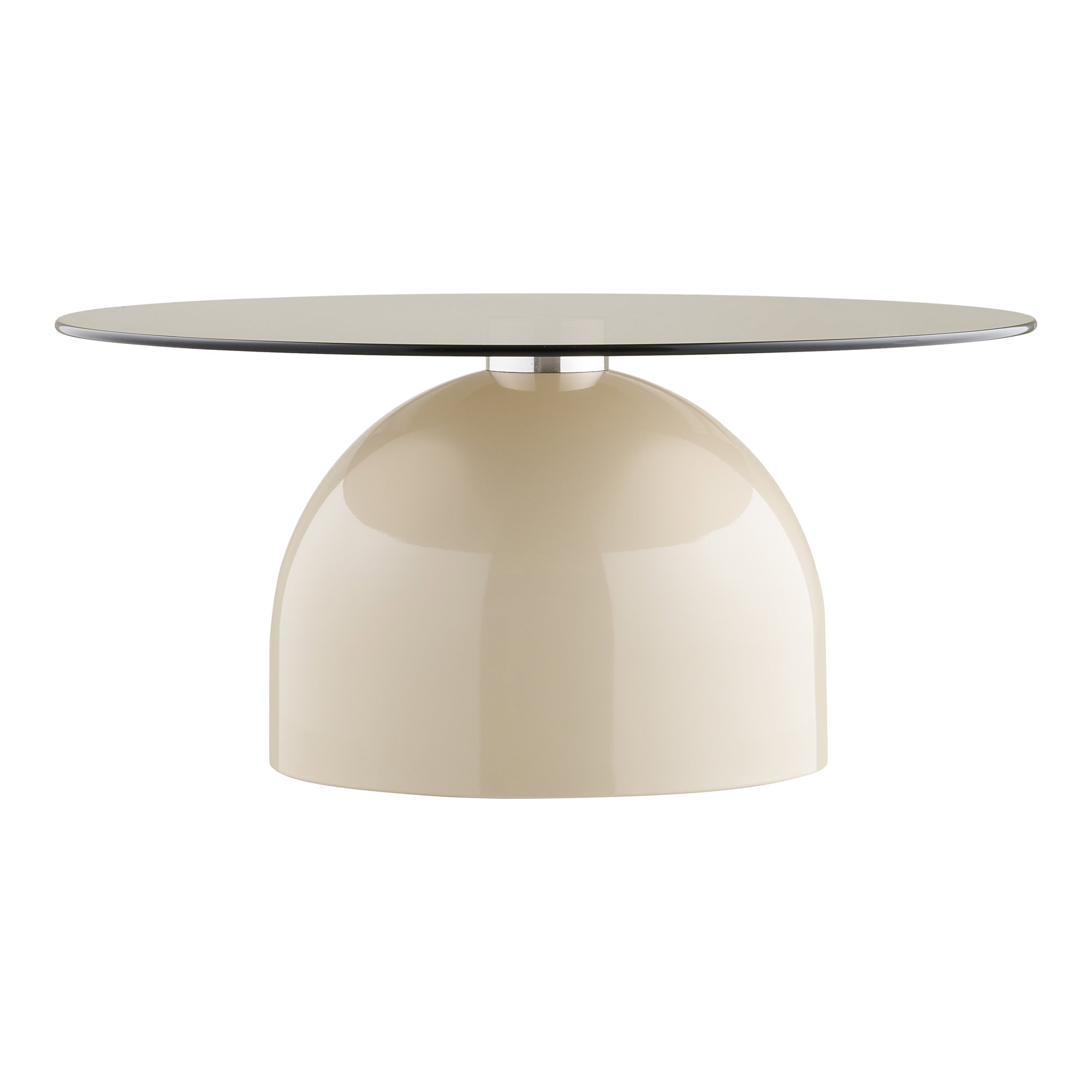 Ravello Sofabord, hærdet glas/metal, grå/beige, ø70x33 cm - Billede 2