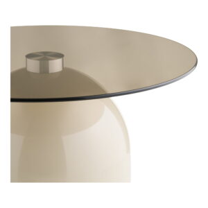Ravello Sofabord, hærdet glas/metal, grå/beige, ø70x33 cm - Billede 3