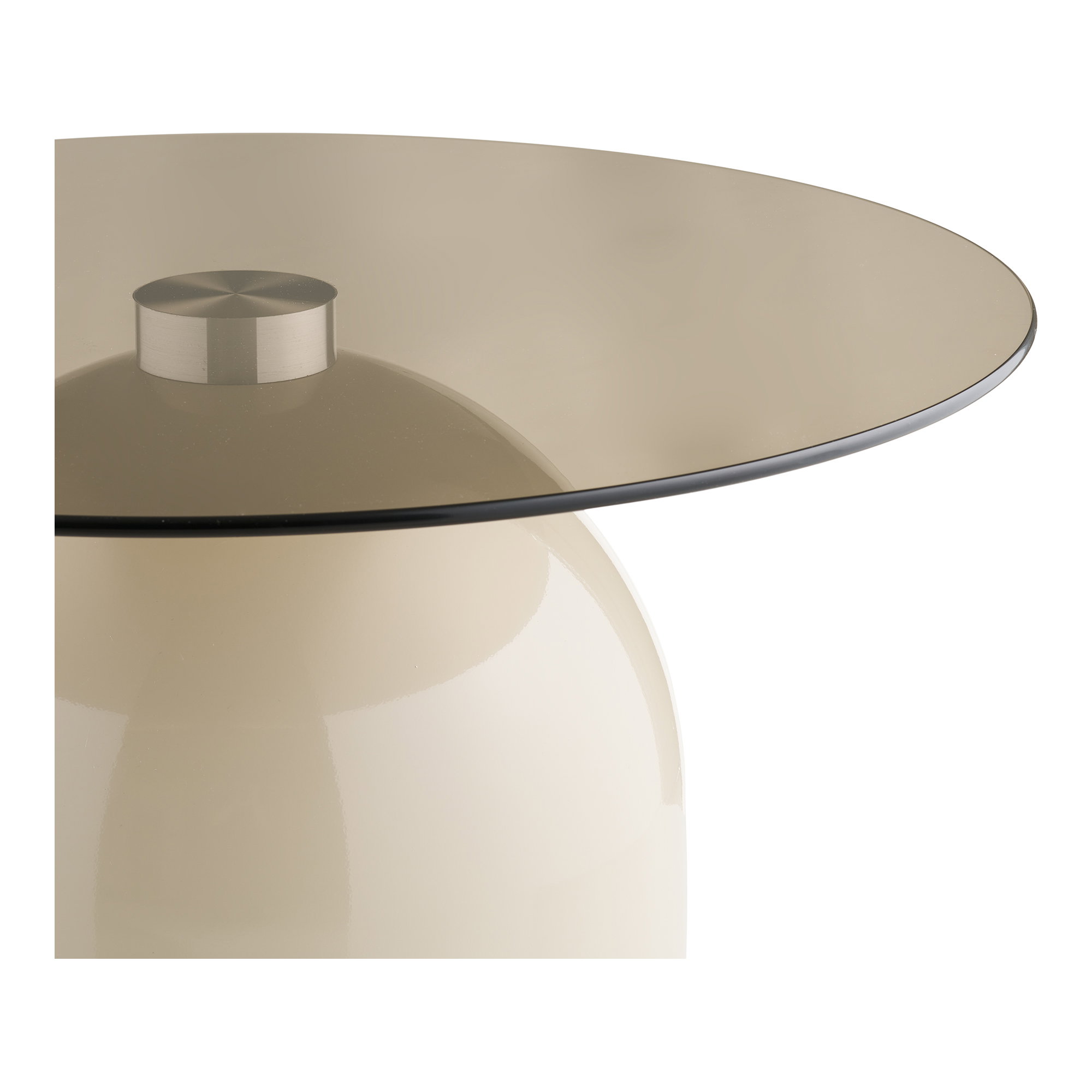 Ravello Sofabord, hærdet glas/metal, grå/beige, ø70x33 cm - Billede 3
