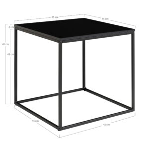 Vita Hjørnebord, sort, sort stel, 45x45x45 cm - Billede 5