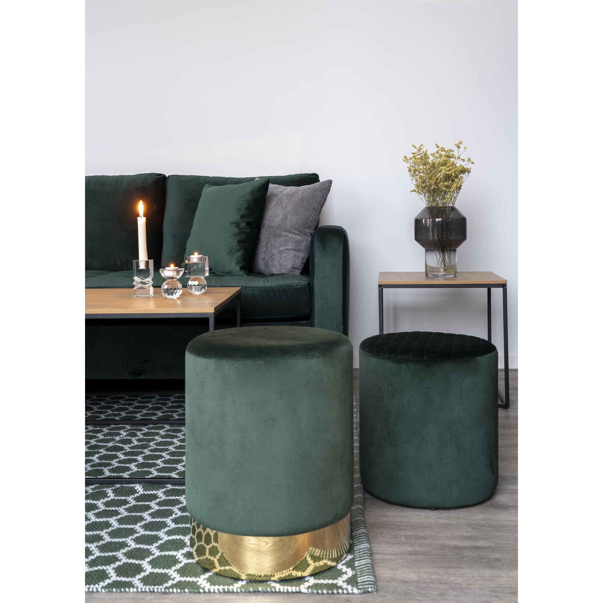 Vita Hjørnebord, egetræslook, sort stel, 45x45x45 cm - Billede 6