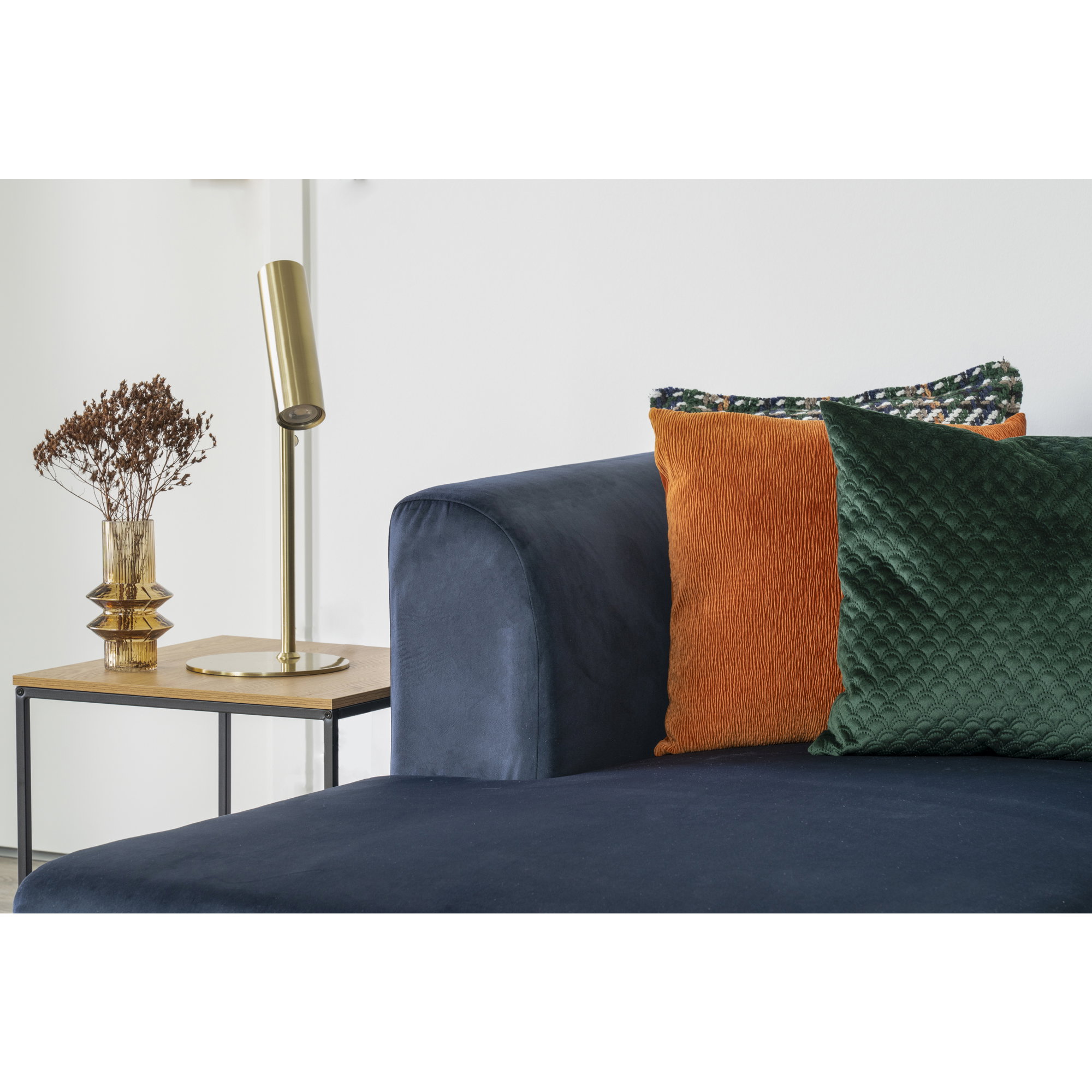 Vita Hjørnebord, egetræslook, sort stel, 45x45x45 cm - Billede 8