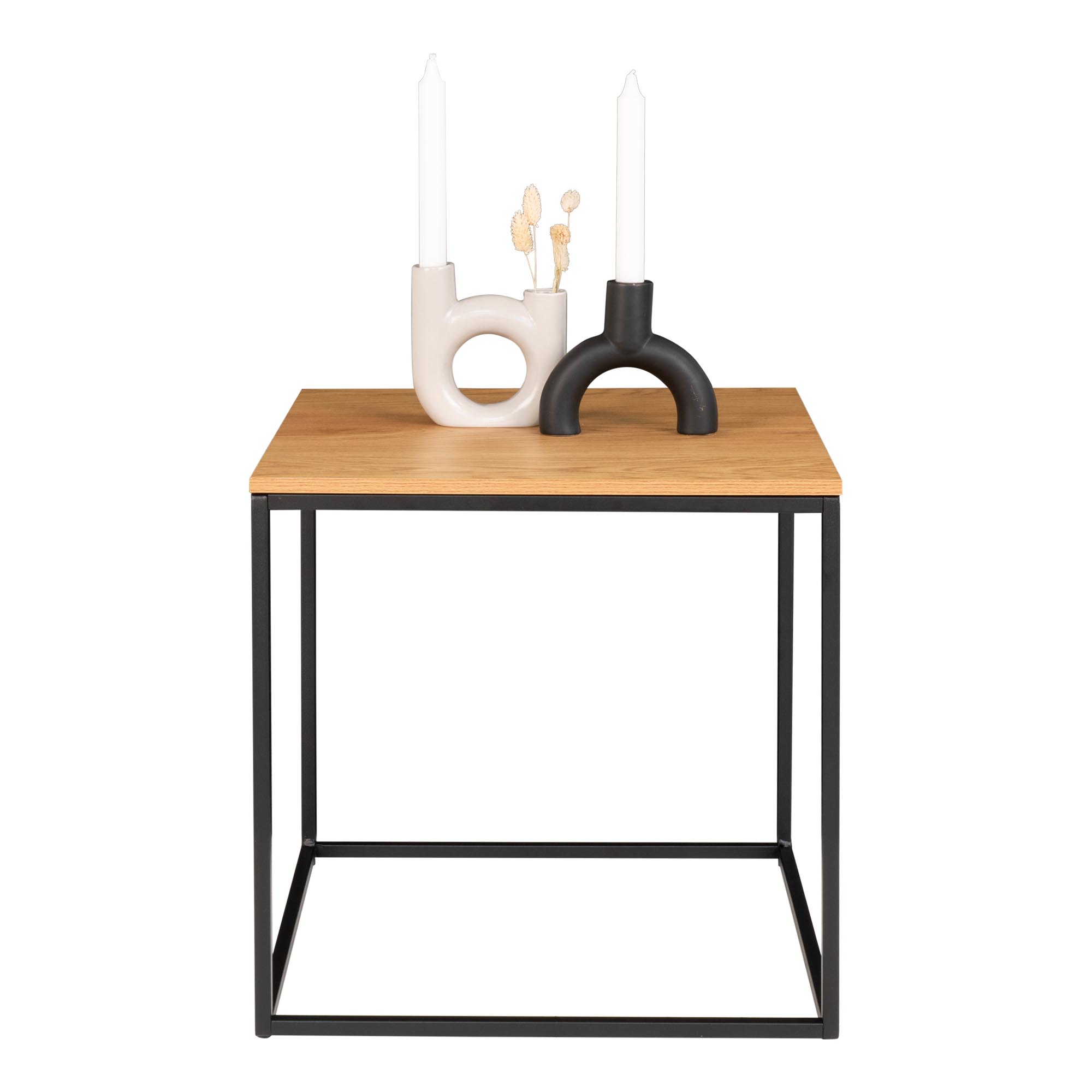 Vita Hjørnebord, egetræslook, sort stel, 45x45x45 cm - Billede 3