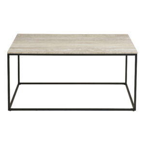 Alternative view of Vita Sofabord, travertin look, sort stel, 90x60x45 cm