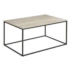 Vita Sofabord, travertin look, sort stel, 90x60x45 cm