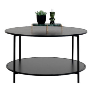 Vita Sofabord, sort, sort stel, Ø80x45 cm