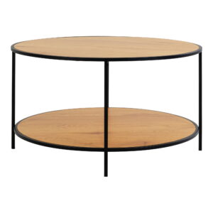 Vita Sofabord, egetræslook, sort stel, Ø80x45 cm - Billede 3