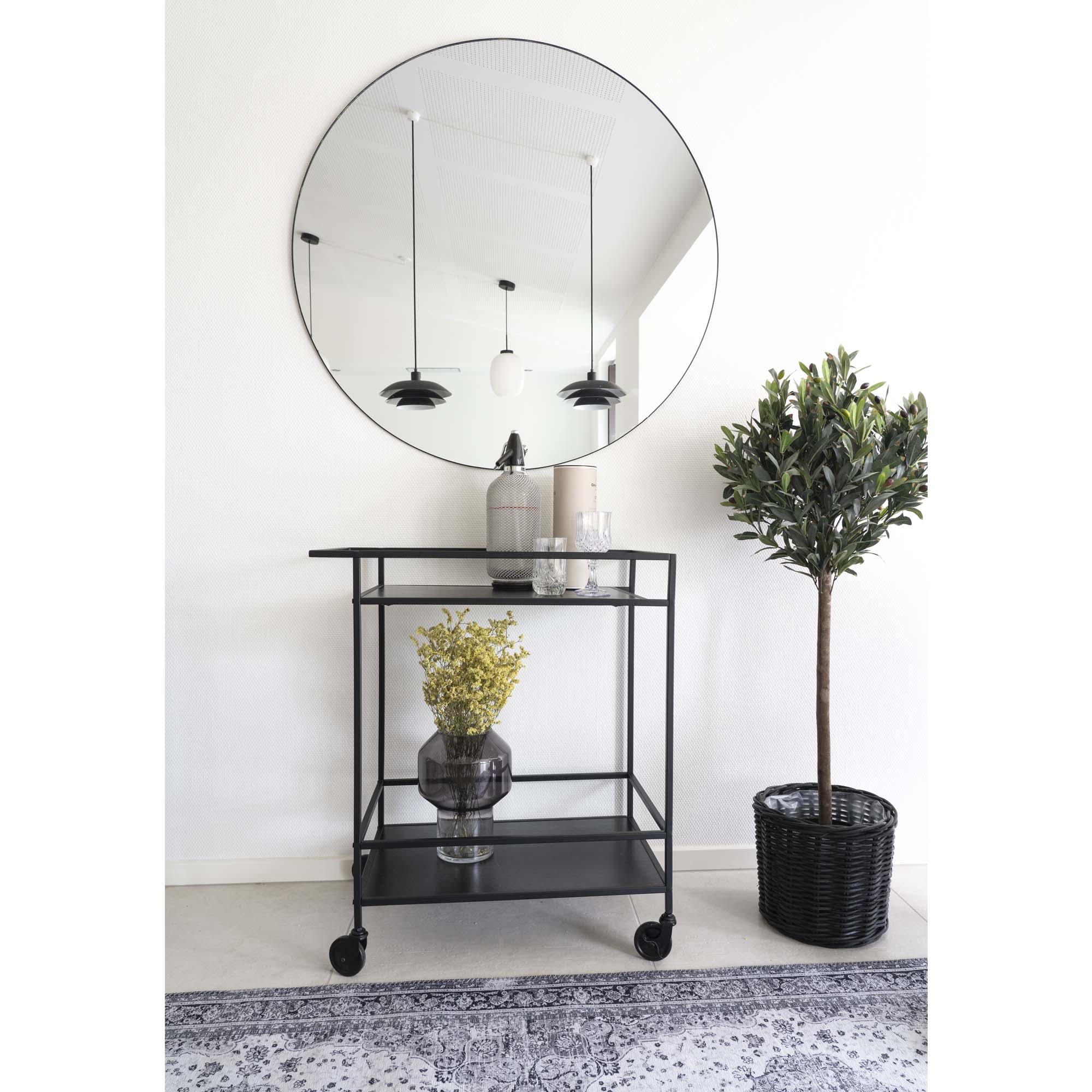 Vita Barvogn, 2 hylder, sort, sort stel, 68x40x79 cm - Billede 6