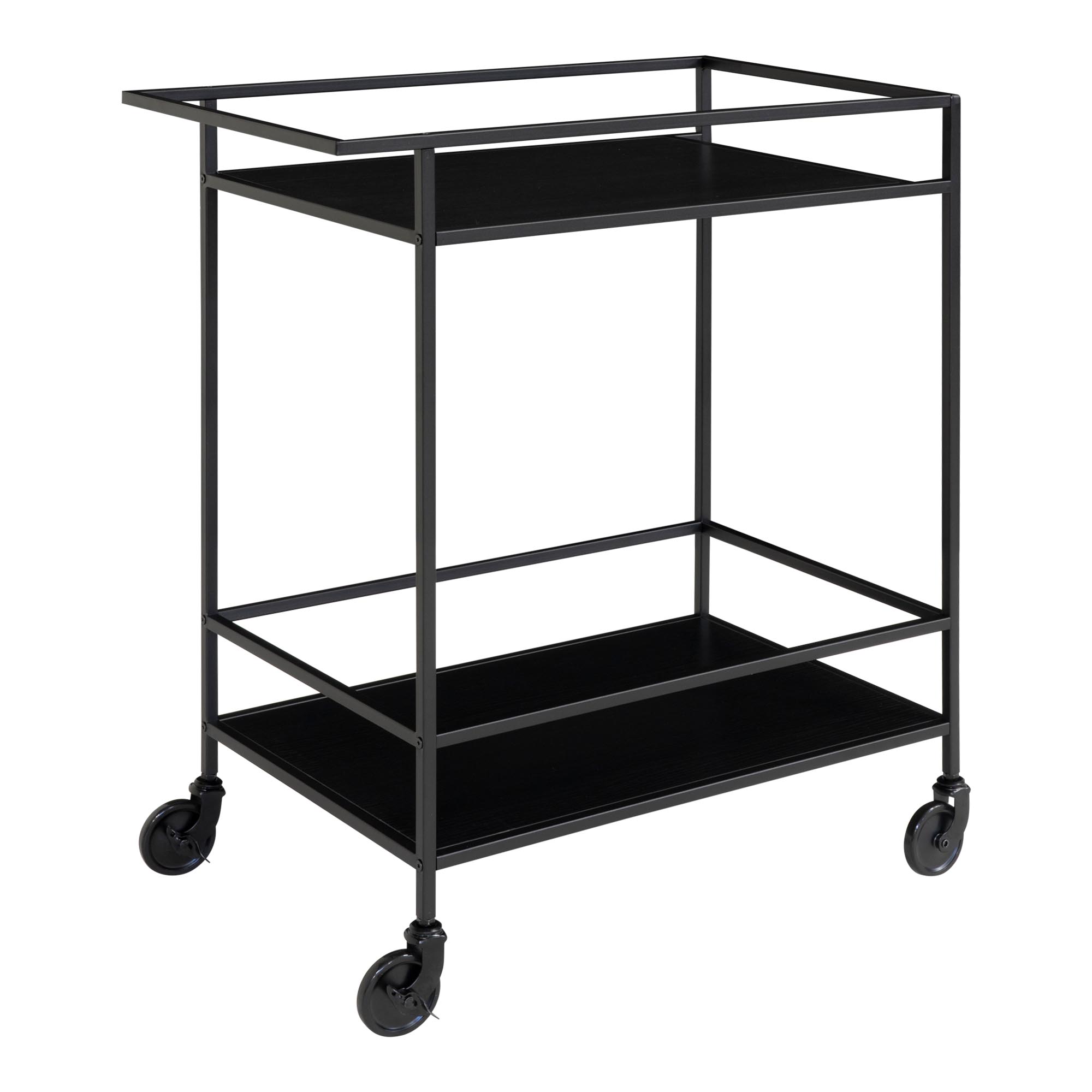 Vita Barvogn, 2 hylder, sort, sort stel, 68x40x79 cm - Billede 2