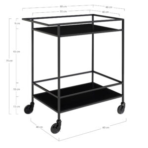Vita Barvogn, 2 hylder, sort, sort stel, 68x40x79 cm - Billede 5