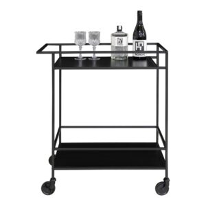 Vita Barvogn, 2 hylder, sort, sort stel, 68x40x79 cm - Billede 3