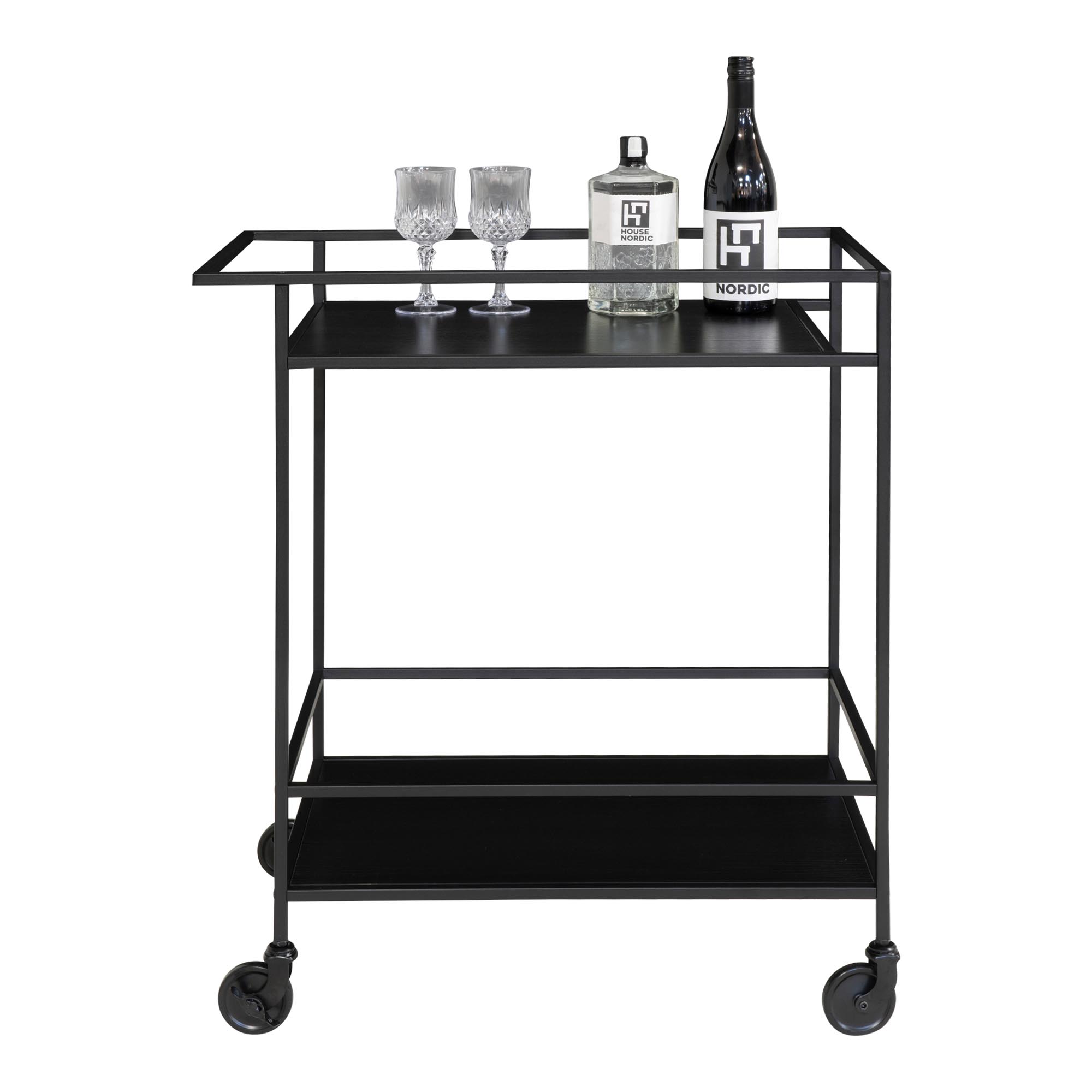 Vita Barvogn, 2 hylder, sort, sort stel, 68x40x79 cm - Billede 3