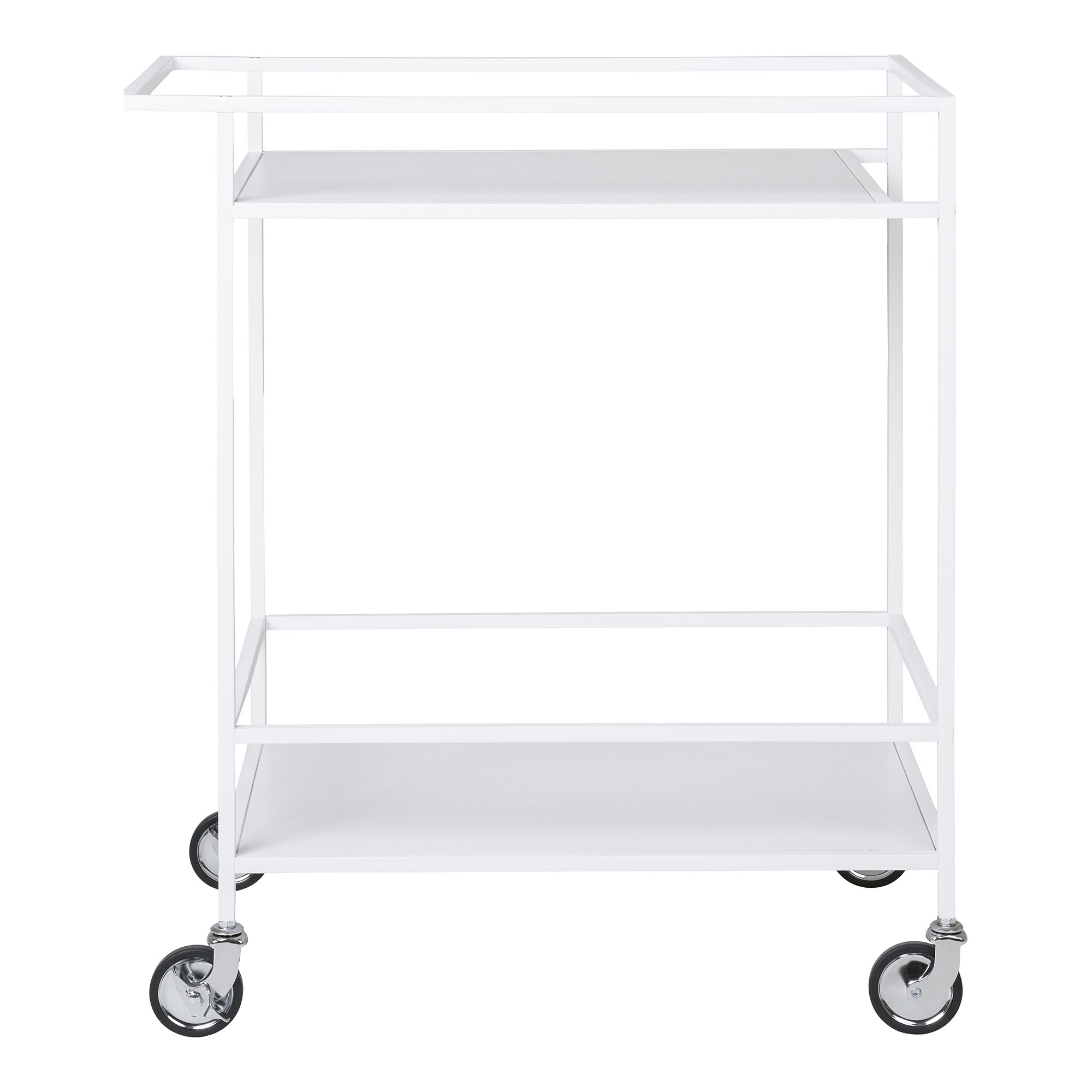 Vita Barvogn, 2 hvide hylder, hvidt stel, 68x40x79 cm - Billede 2