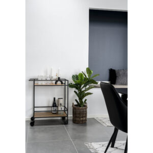Vita Barvogn, 2 hylder, egetræslook, sort stel, 68x40x79 cm - Billede 7
