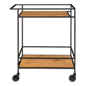 Vita Barvogn, 2 hylder, egetræslook, sort stel, 68x40x79 cm - Billede 4