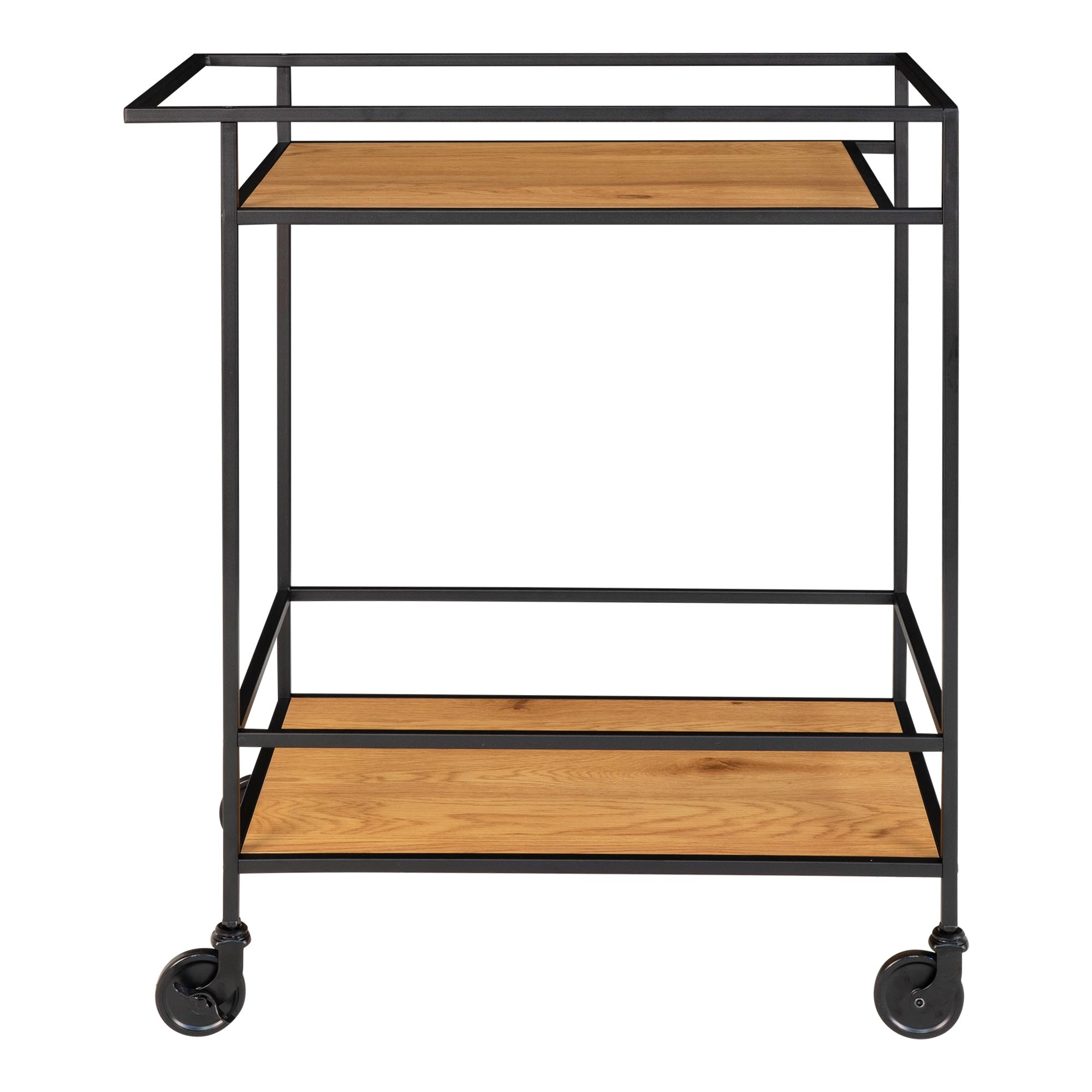Vita Barvogn, 2 hylder, egetræslook, sort stel, 68x40x79 cm - Billede 4
