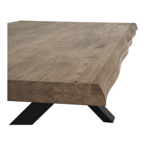 Toulon Sofabord med bølget kant, egetræ, smoked, 70x120x50 cm - Billede 4