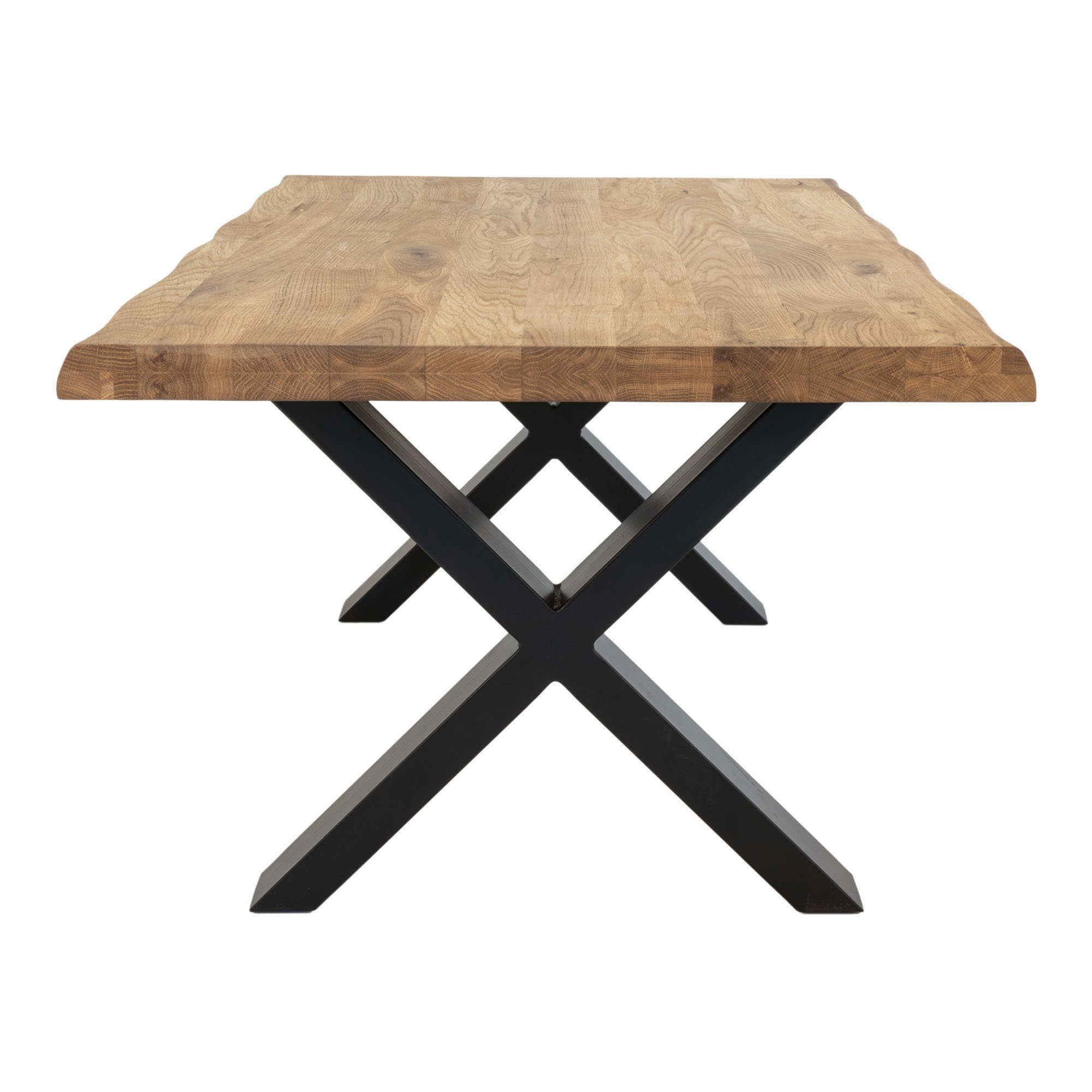 Toulon Sofabord med bølget kant, egetræ, natur, 70x120x50 cm - Billede 3