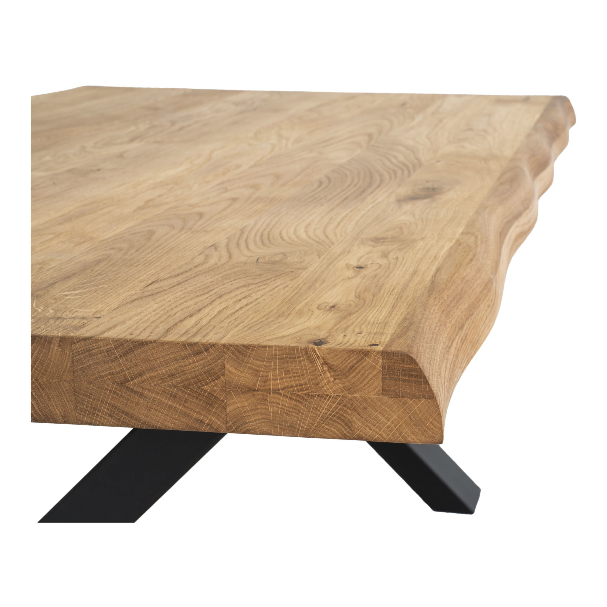 Toulon Sofabord med bølget kant, egetræ, natur, 70x120x50 cm - Billede 4