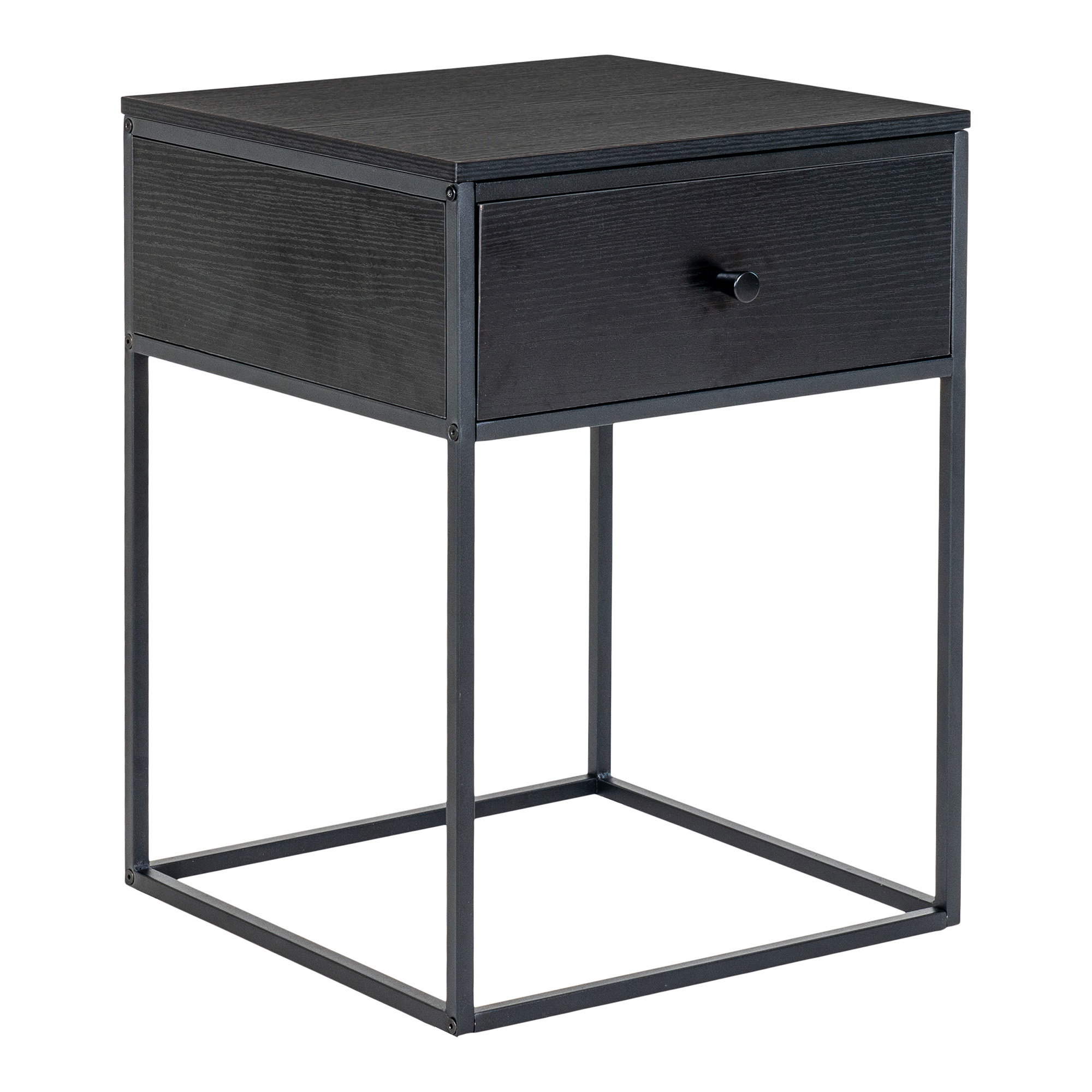 Vita hjørnebord, 1 skuffe, sort, sort stel, 40x40x55 cm - Billede 2