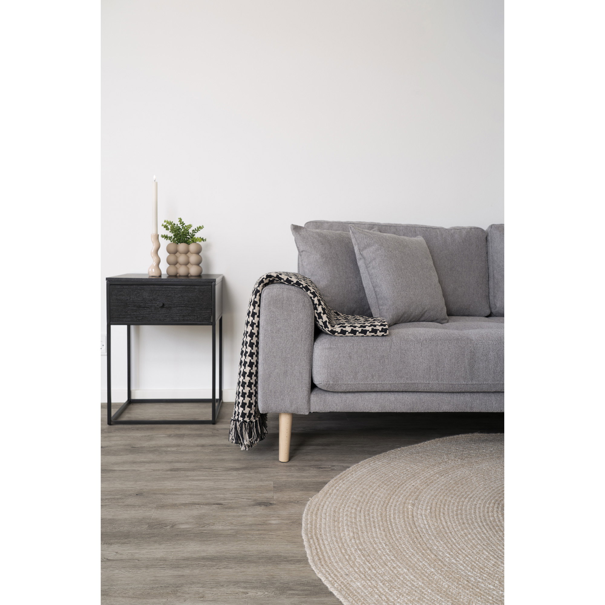Vita hjørnebord, 1 skuffe, sort, sort stel, 40x40x55 cm - Billede 5