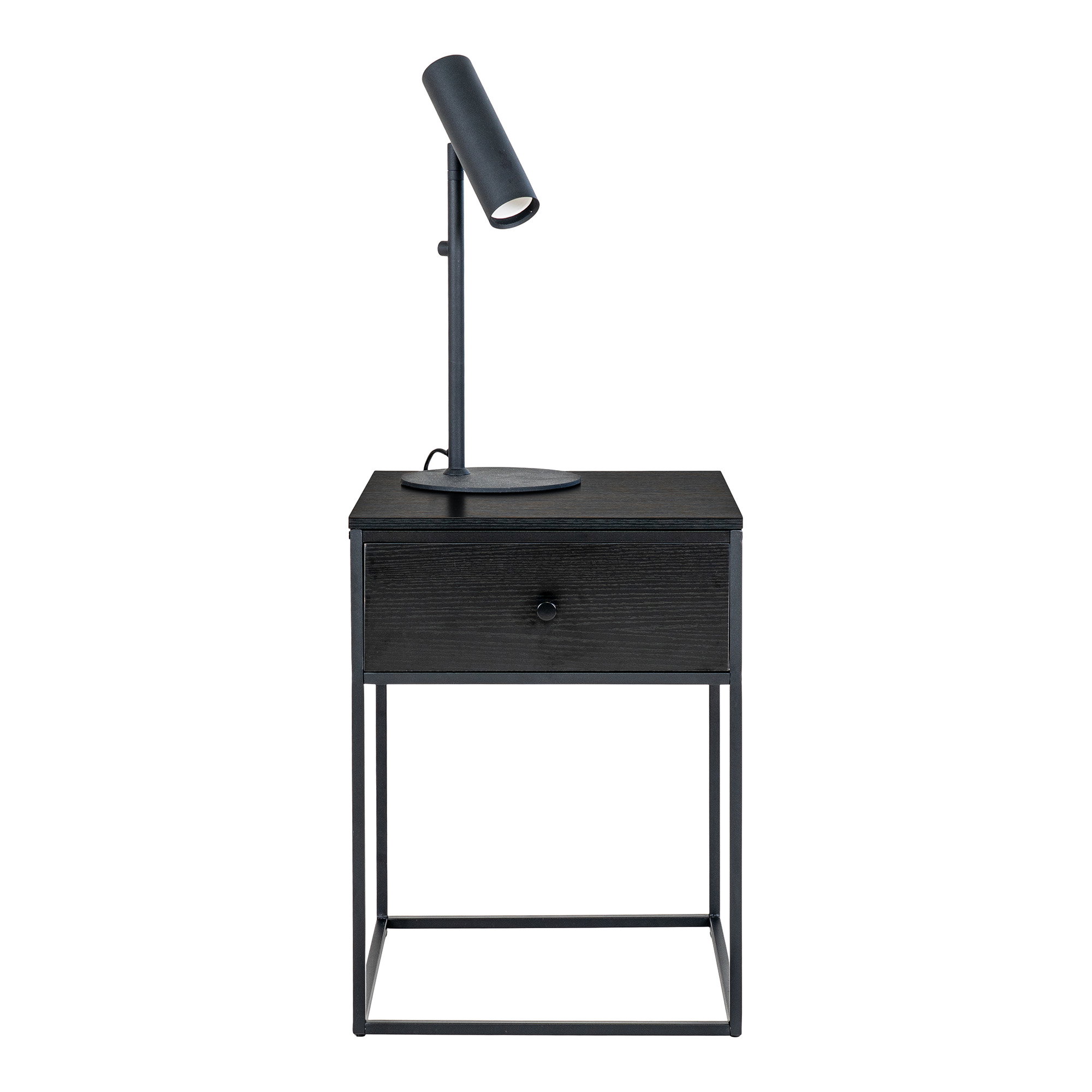 Vita hjørnebord, 1 skuffe, sort, sort stel, 40x40x55 cm - Billede 3