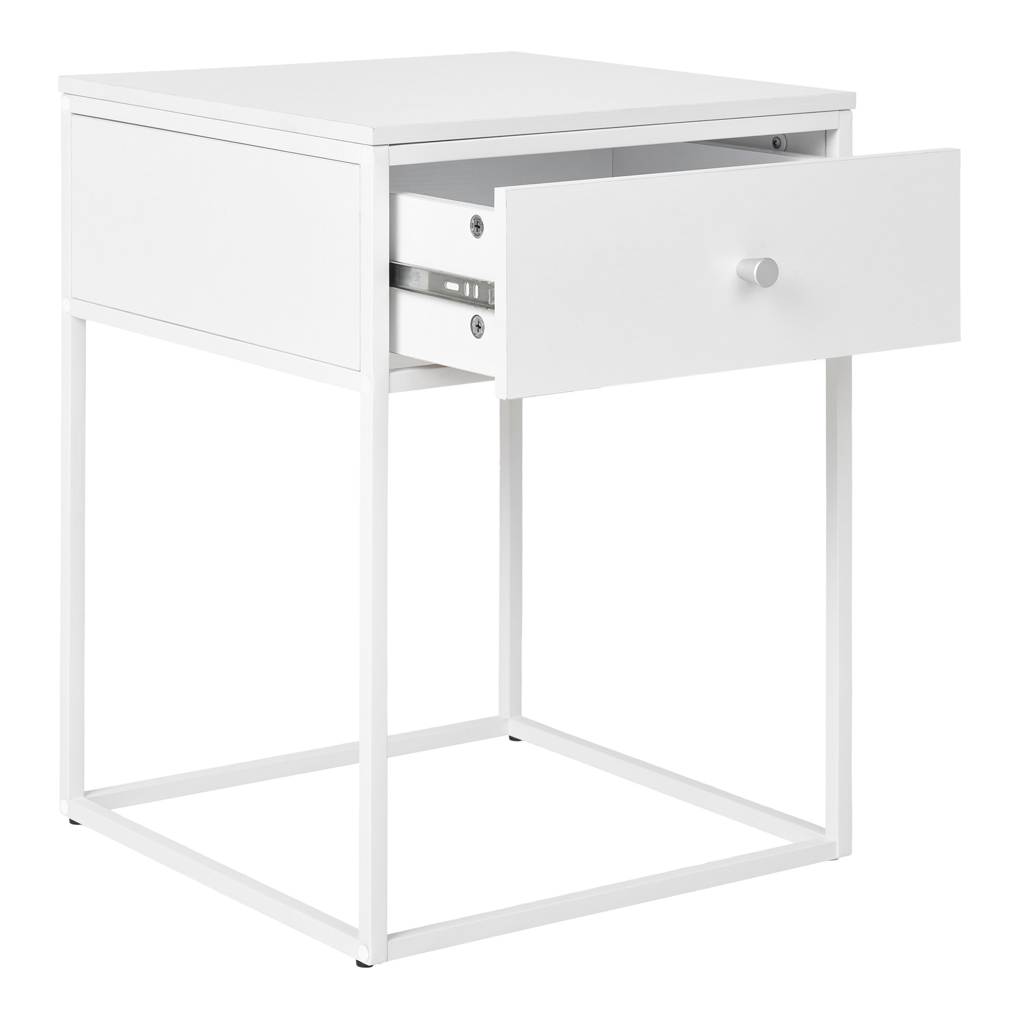 Vita Hjørnebord, 1 skuffe, hvid, hvidt stel, 40x40x55 cm - Billede 3