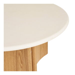 Motril Sofabord, cement/askefiner, hvid/natur, ø80x37 cm - Billede 5