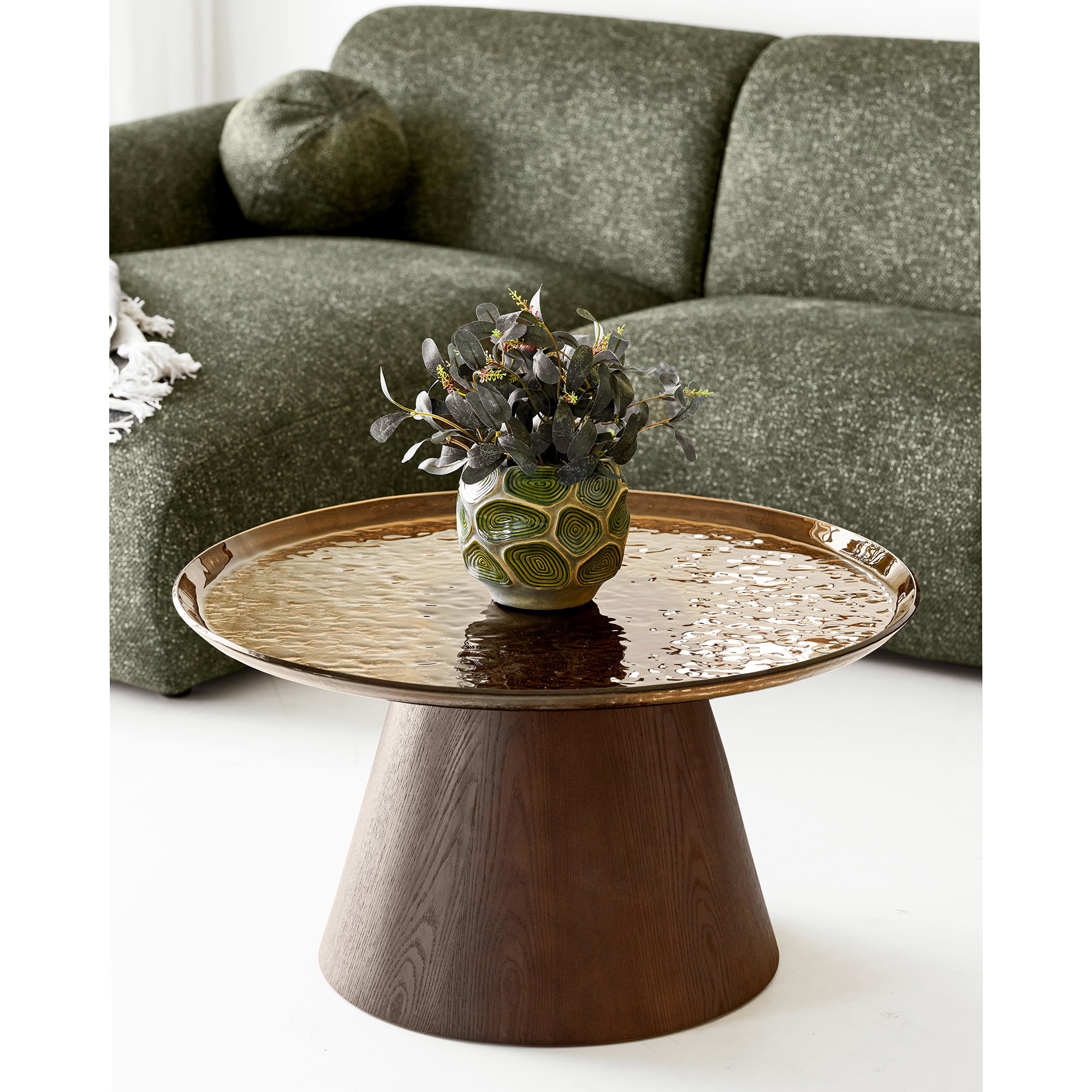 Orvieto Sofabord, askefiner/glas, brun, ø80x42 cm - Billede 6