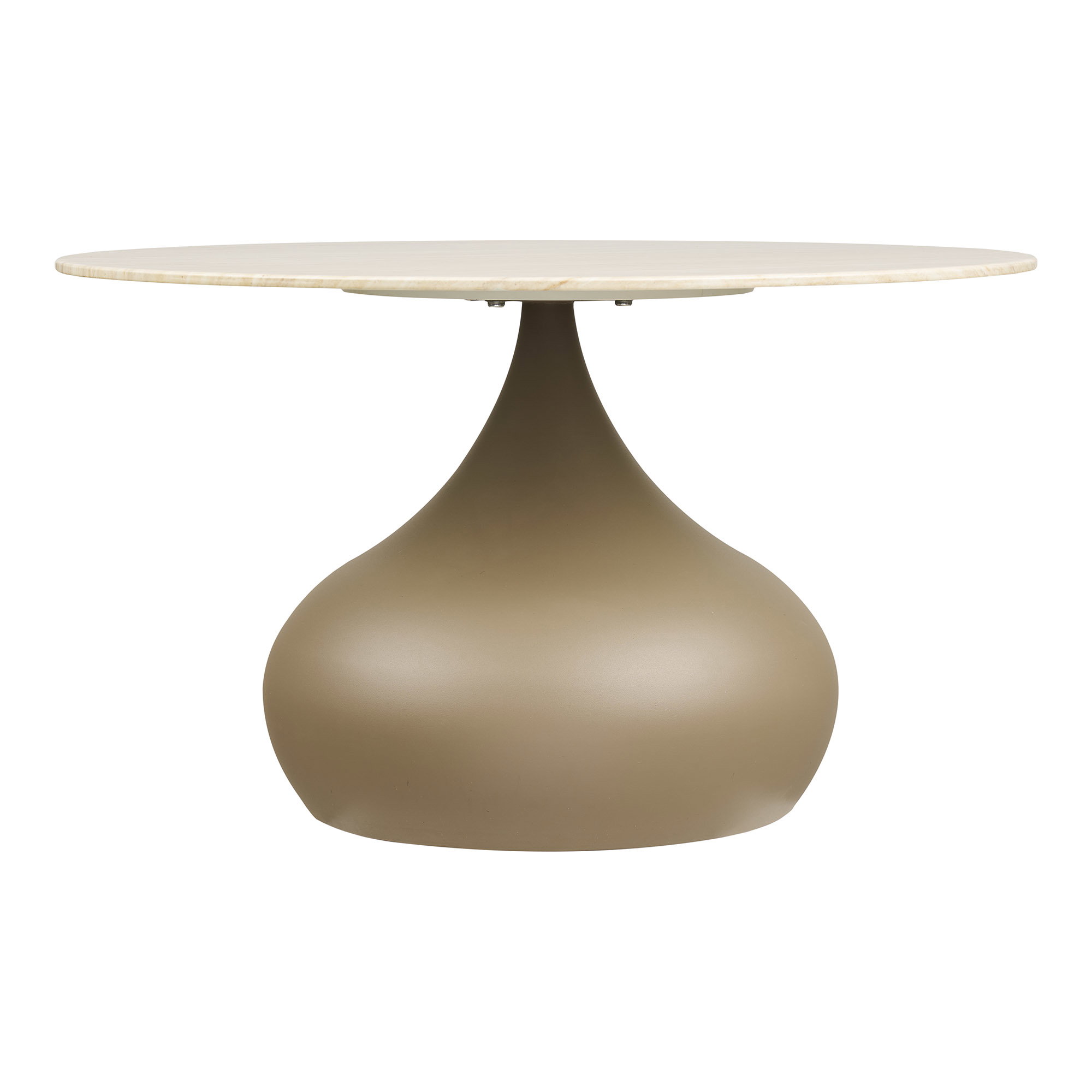 Pienza Sofabord, metal/hærdet glas, khaki, ø70x42 cm - Billede 2