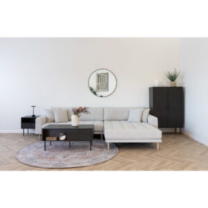 Kyoto Sofabord, 2 skuffer, egefiner, smoked, sorte metalben, 50x100x45 cm - Billede 8