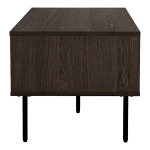 Kyoto Sofabord, 2 skuffer, egefiner, smoked, sorte metalben, 50x100x45 cm - Billede 5