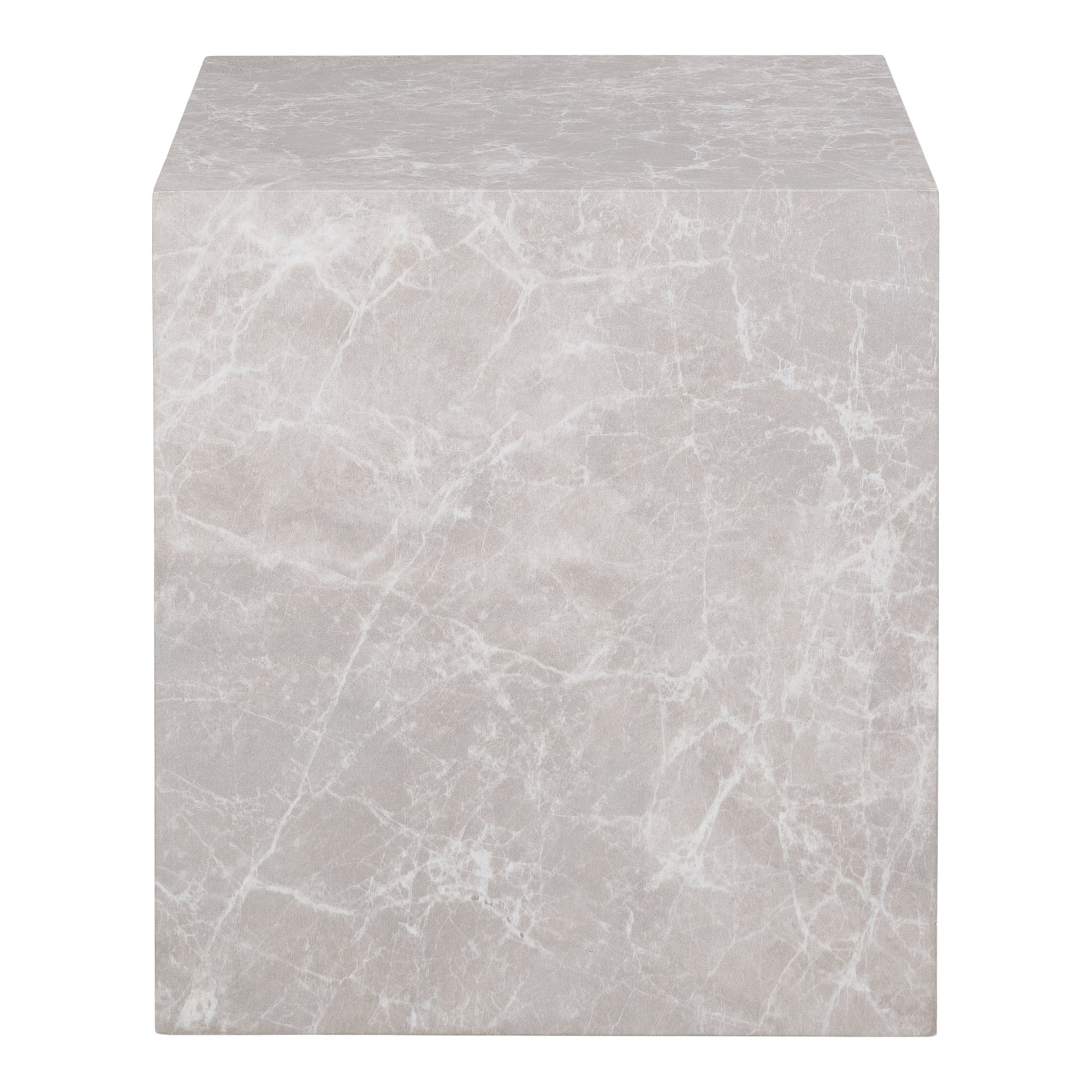 Prague Hjørnebord, marmor look, beige, 40x40x45 cm - Billede 2