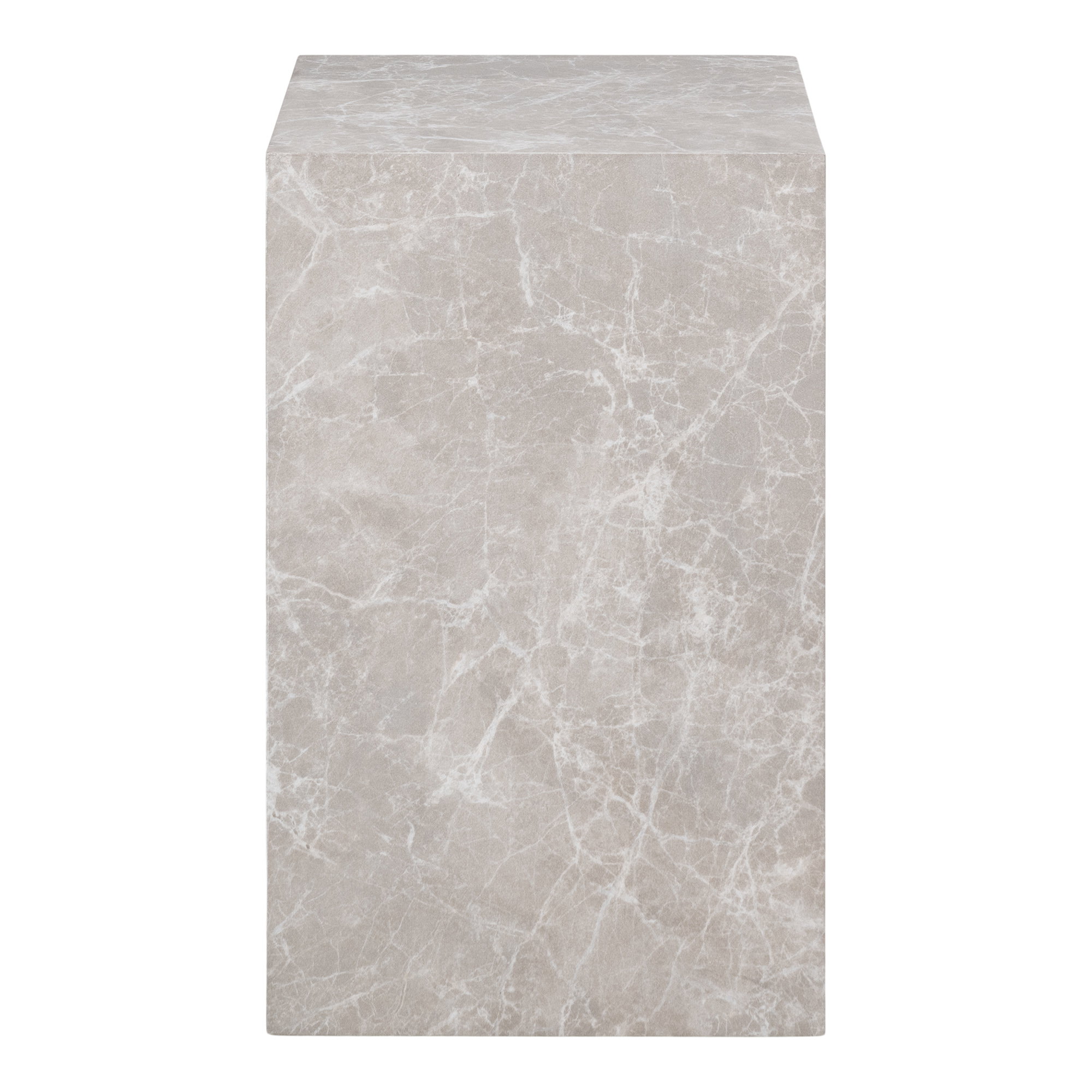Prague Hjørnebord, marmor look, beige, 30x30x50 cm - Billede 2