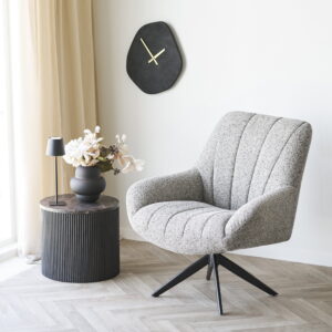 Rota Hjørnebord, marmor look, mørkebrun, ø45x40 cm - Billede 4