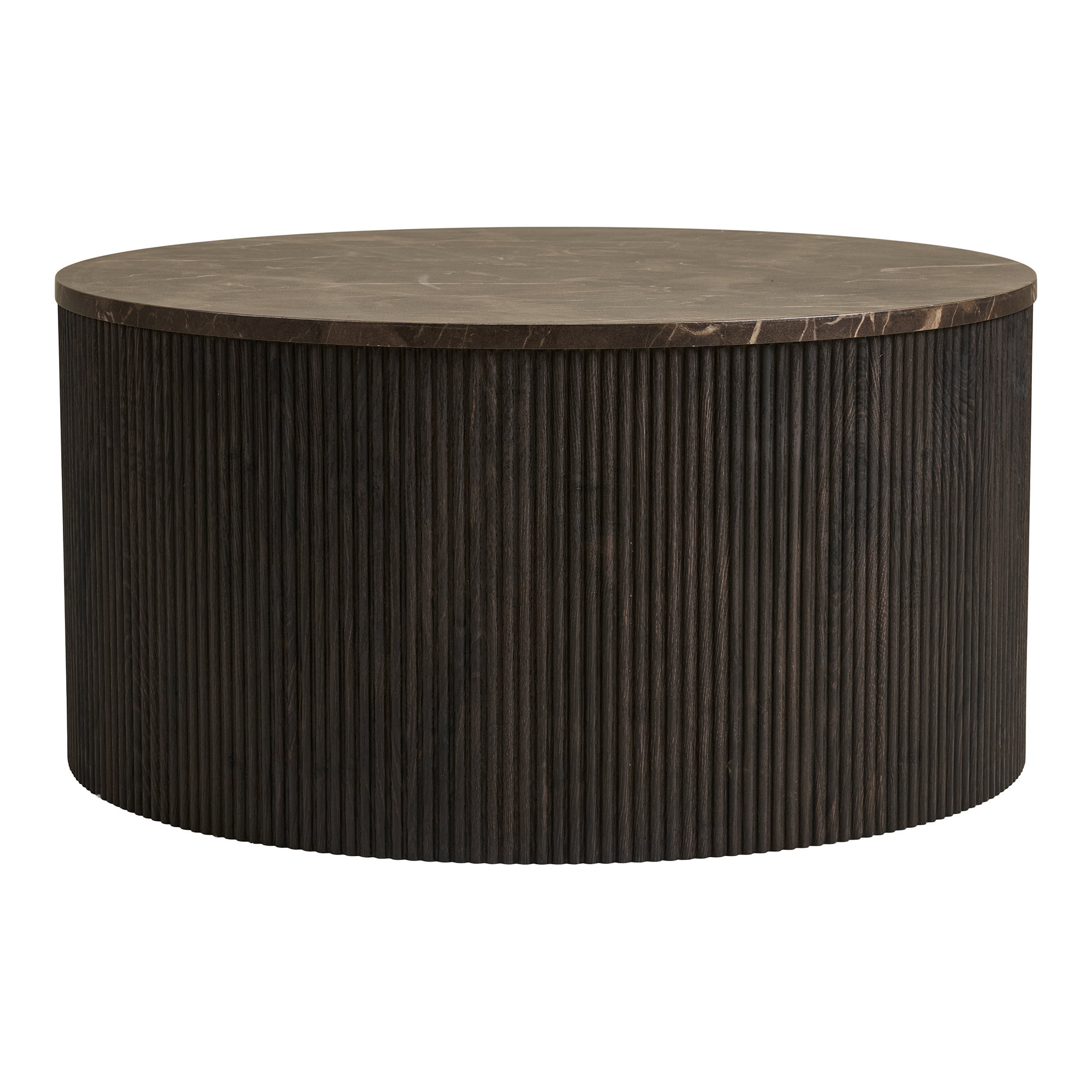 Rota Sofabord, marmor look, mørkebrun, ø80x40 cm - Billede 2