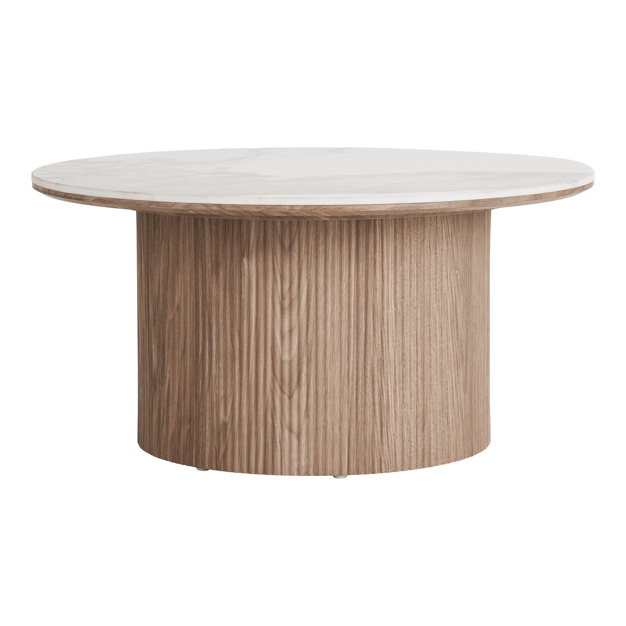 Athens Sofabord, keramik bordplade, hvid/brun, ø80x40 cm - Billede 2