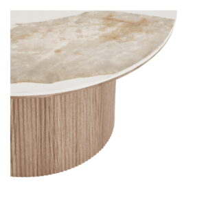 Athens Sofabord, keramik bordplade, hvid/brun, ø80x40 cm - Billede 3