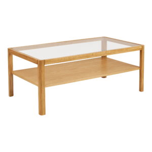 Lourmarin Sofabord, eg/egefiner/hærdet glas, natur, 110x60x45 cm
