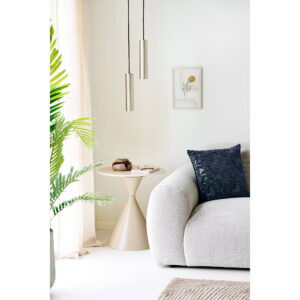 Annecy Hjørnebord, keramisk bordplade/stål, travertin/sand, ø50x56 cm - Billede 7