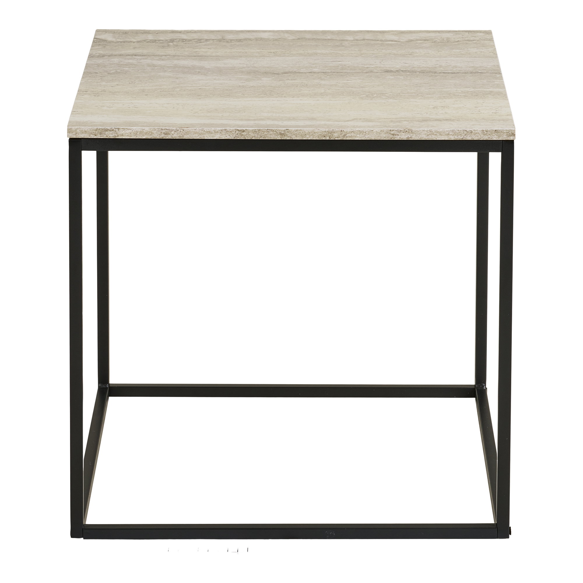 Vita Hjørnebord, travertin look, sort stel, 45x45x45 cm - Billede 2