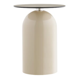 Alternative view of Ravello Hjørnebord, hærdet glas/metal, grå/beige, ø40x52 cm