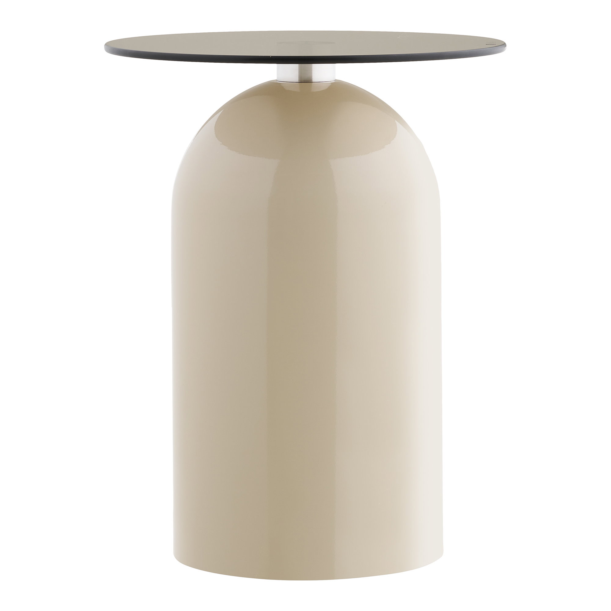 Ravello Hjørnebord, hærdet glas/metal, grå/beige, ø40x52 cm - Billede 2
