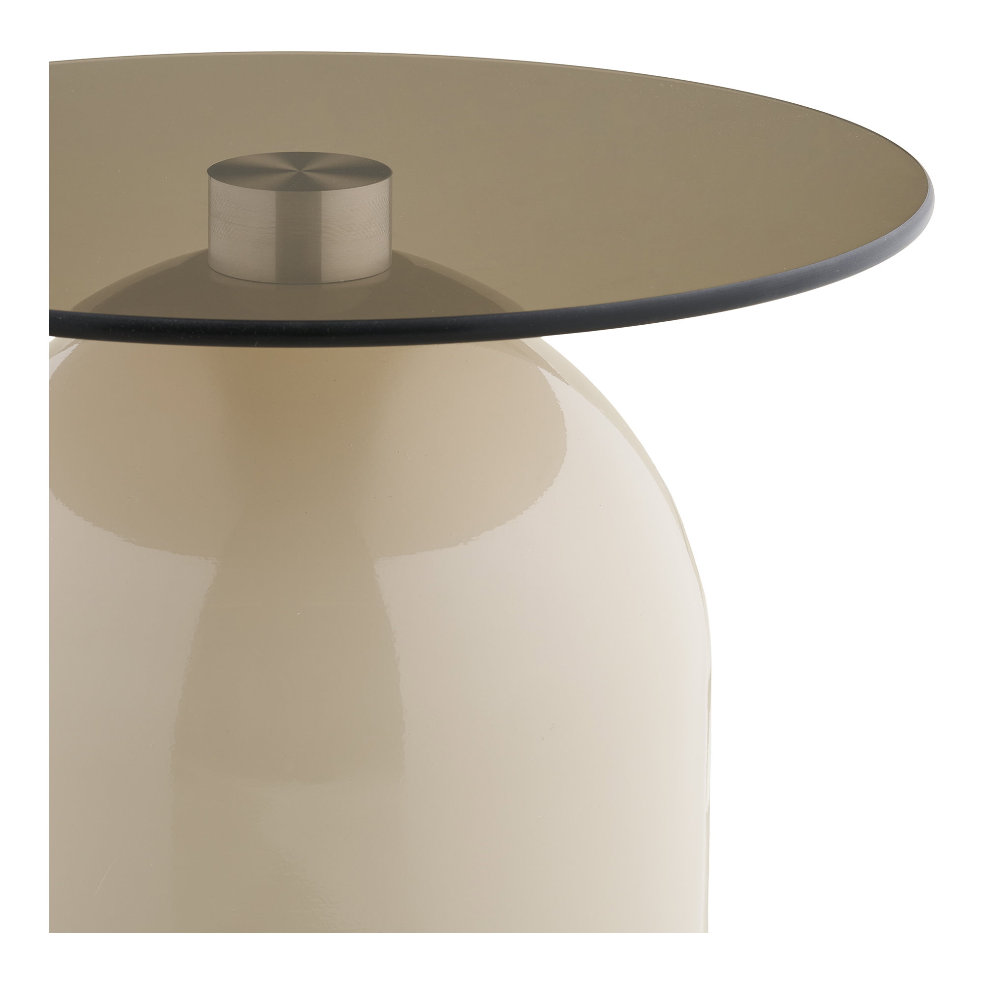 Ravello Hjørnebord, hærdet glas/metal, grå/beige, ø40x52 cm - Billede 3